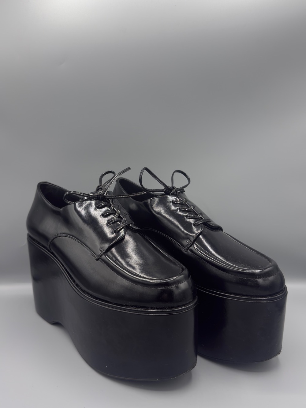 Jeffrey Campbell 🖤 Black Platform Lace-Up Shoes 7.5 - Picture 3 of 6
